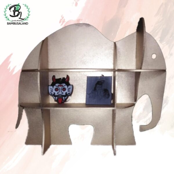 Elephant-shaped rack, a playful and functional storage solution.