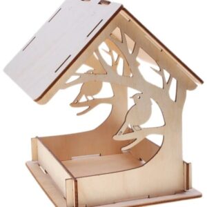 Custom bird house crafted from wood, perfect for bird enthusiasts.