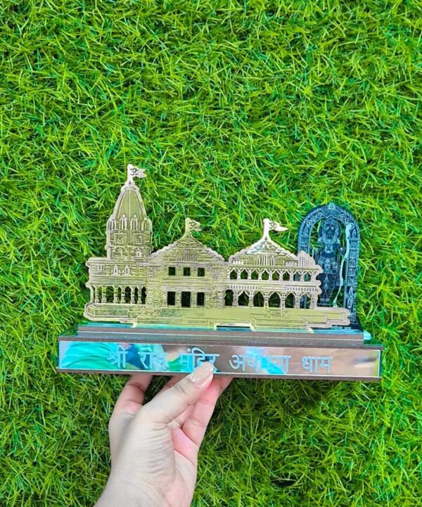 Ram Mandir Acrylic Showpiece for Home, Office decor and corporate gifting