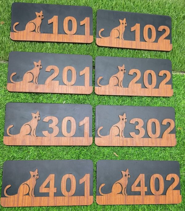 wooden Door Number Plates