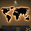 World Map Wall Decor with LED Light